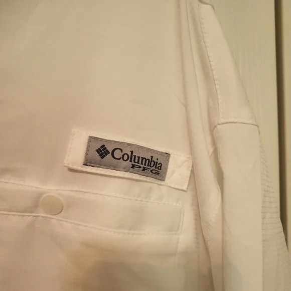 Columbia PFG men's white button-down shirt Texas ATM  Large - Picture 4 of 7